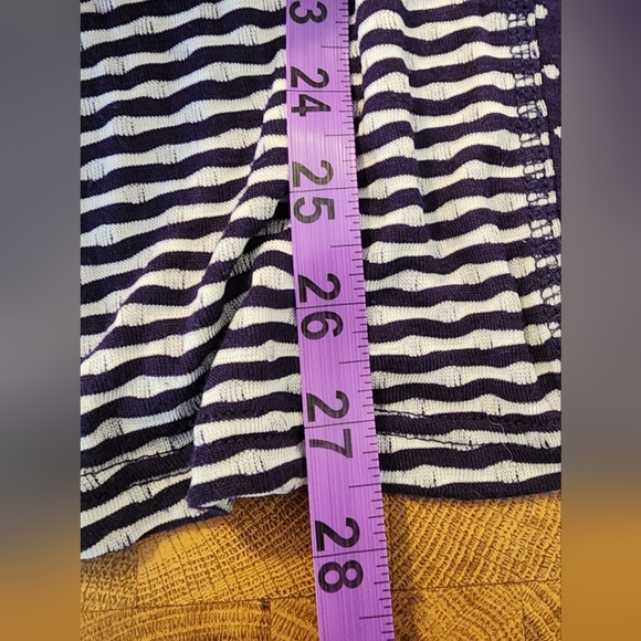 41 Hawthorn Cardigan Plus Size 2X blue/white stripe with polka dot lining - Picture 10 of 14